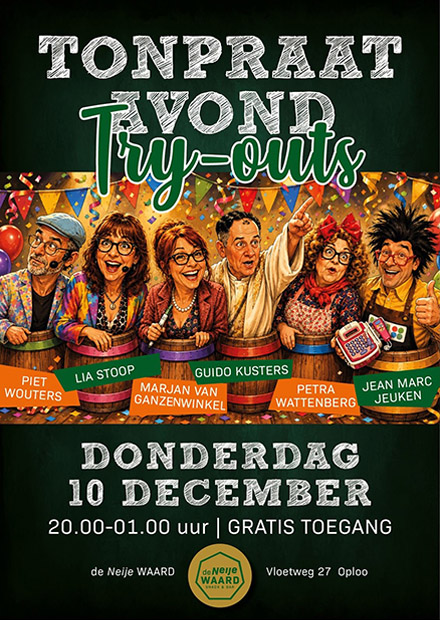 Tonpraten try out avond